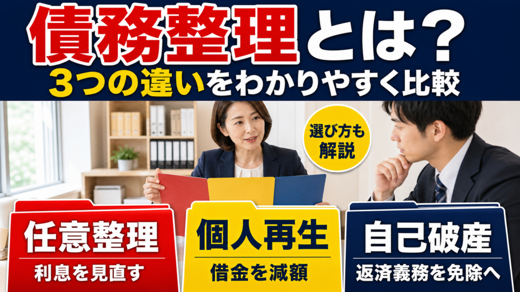 債務整理とは？任意整理・個人再生・自己破産の違いをわかりやすく比較