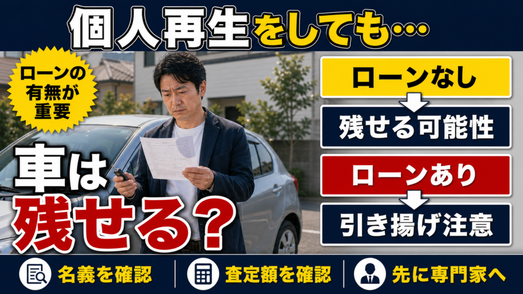個人再生で車は残せる？自動車ローンの有無・所有権留保による違いを解説
