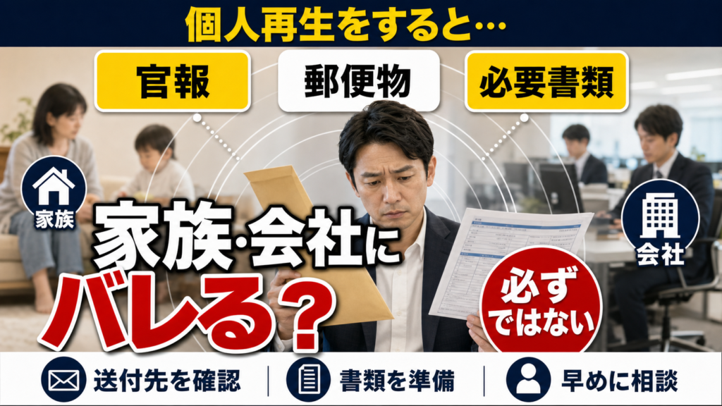 個人再生は家族や会社にバレる？官報・郵便物・必要書類から知られるケースを解説
