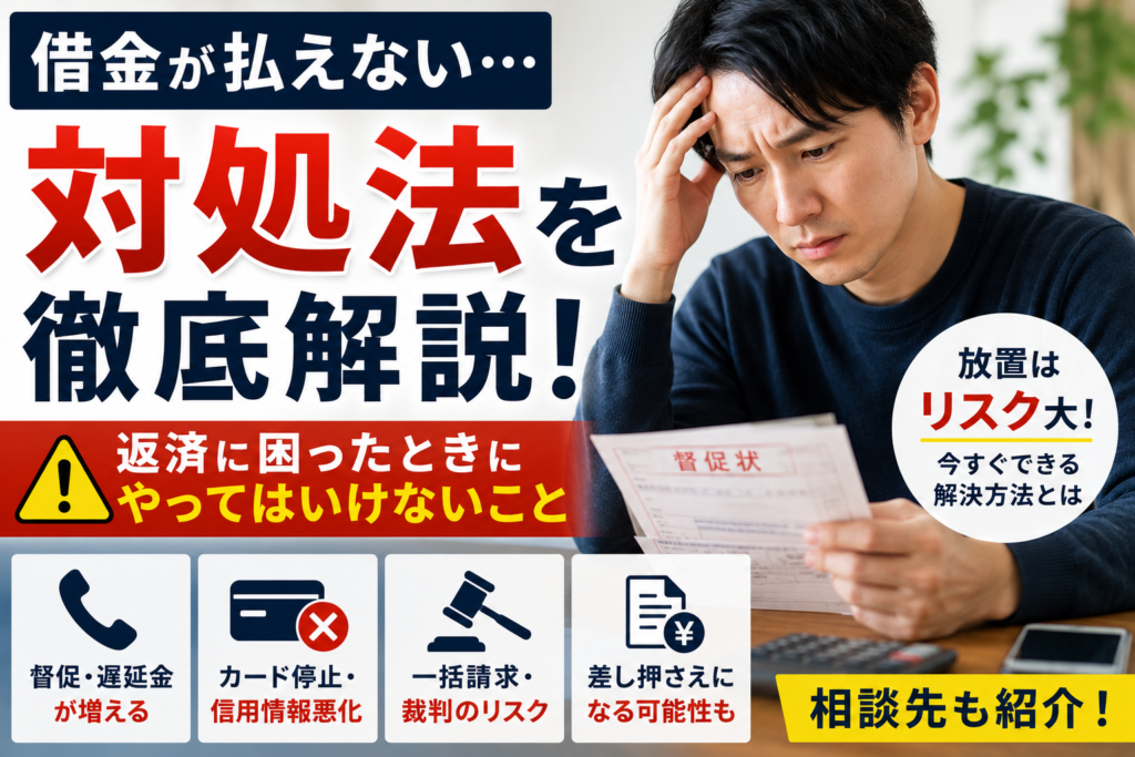 借金が払えないときの対処法｜返済に困ったときにやってはいけないこと