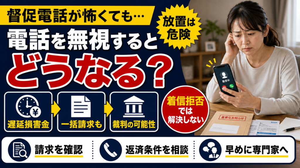 借金を滞納して電話に出ないとどうなる？督促を無視するリスクと正しい対処法