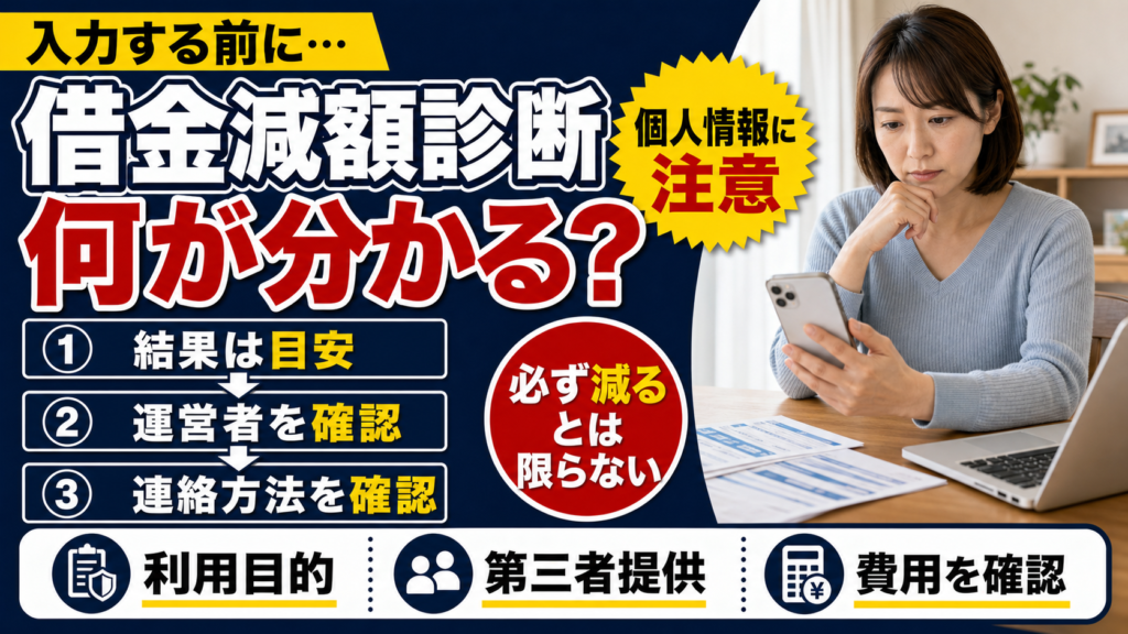 借金減額診断を使うと何が分かる？個人情報入力前の注意点と安全な使い方