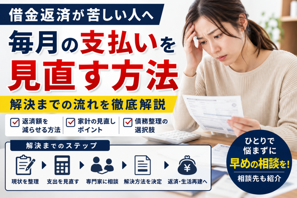 借金返済が苦しい人へ｜毎月の支払いを見直す方法と解決までの流れを徹底解説