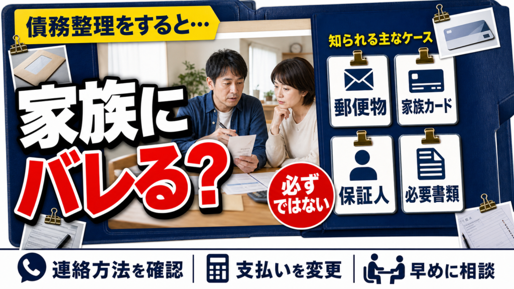 債務整理は家族にバレる？知られるケースと生活への影響を抑える方法を解説