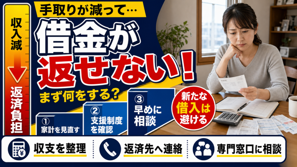 収入が減って借金を返せない人へ｜家計の見直し方と公的支援・相談先を解説