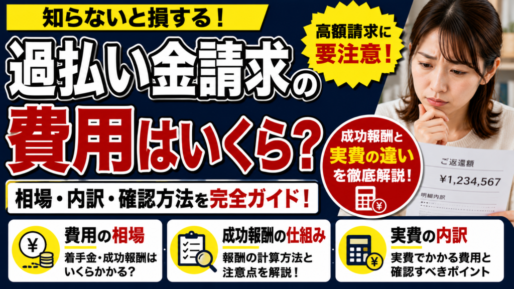 過払い金請求の費用はいくら？成功報酬と実費の確認方法を徹底解説