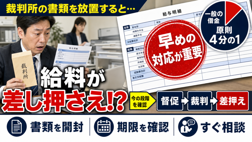 給料を差し押さえられそうなときはどうする？手続きの流れと回避・相談方法を解説
