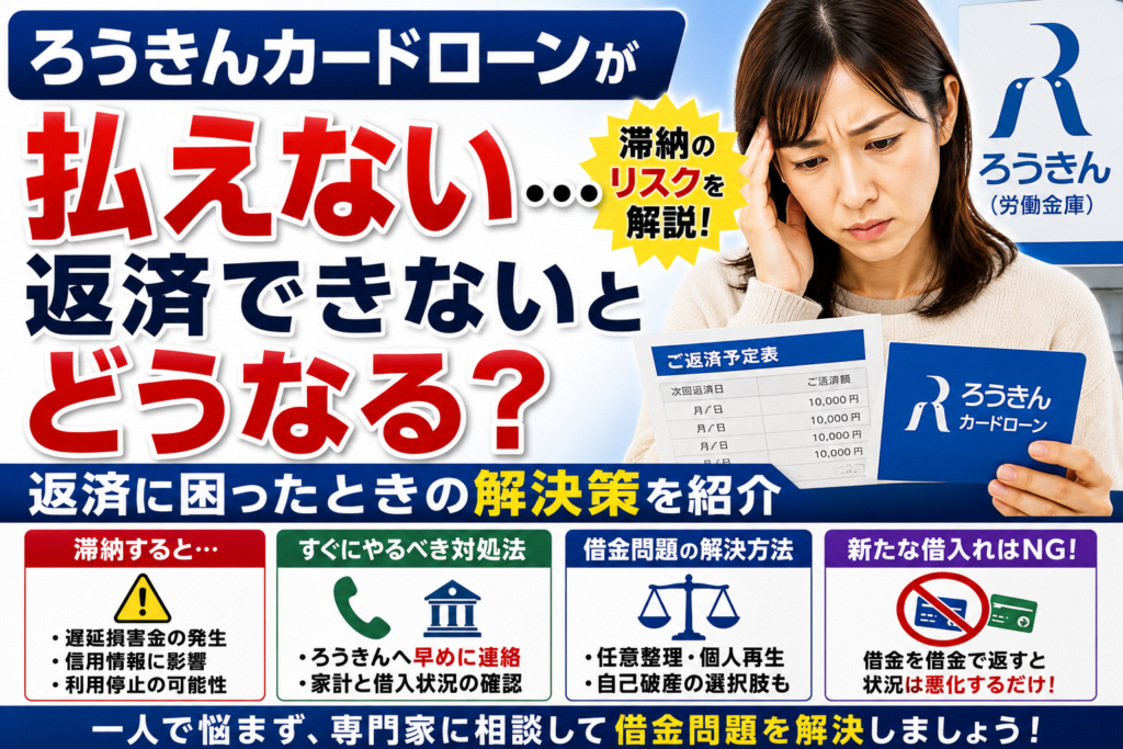 ろうきんカードローンが払えない…返済できないとどうなる？滞納リスクと借金問題の解決策