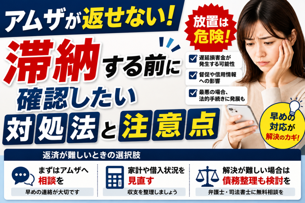 アムザが返せない！滞納する前に確認したい対処法と注意点