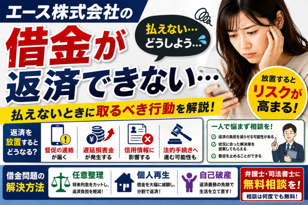 エース株式会社の借金が返済できない…払えないときに取るべき行動