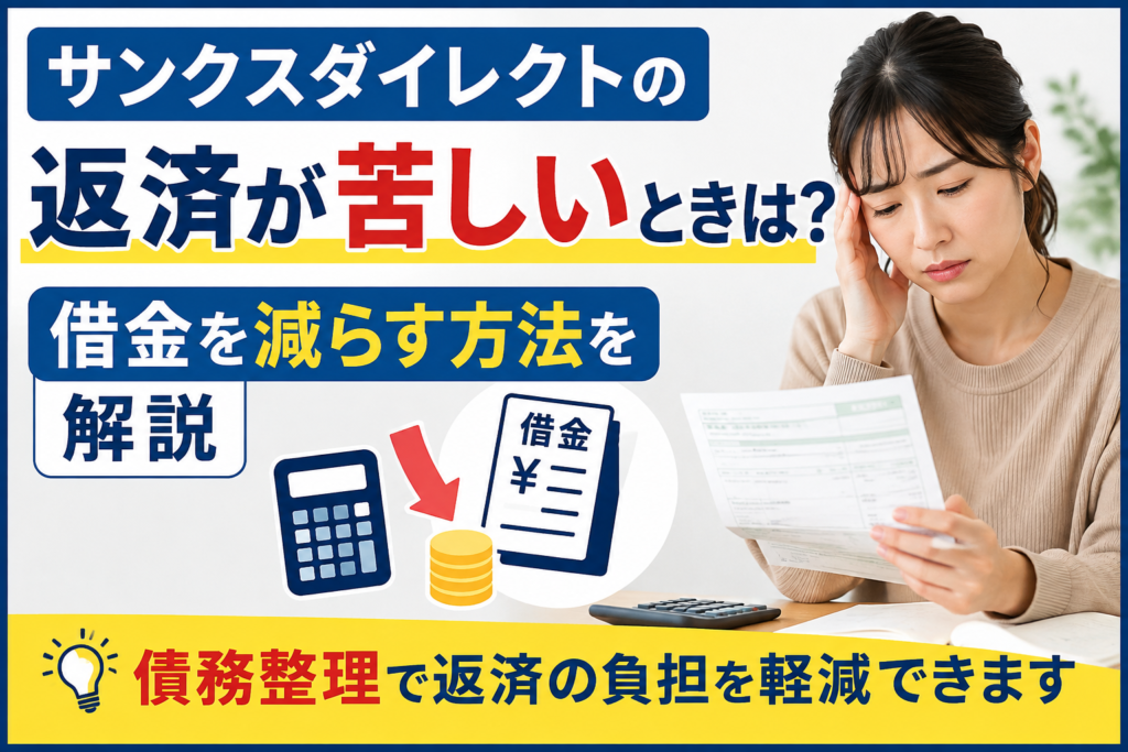 サンクスダイレクトの返済が苦しいときは？払えない場合の対処法と借金を減らす方法を解説