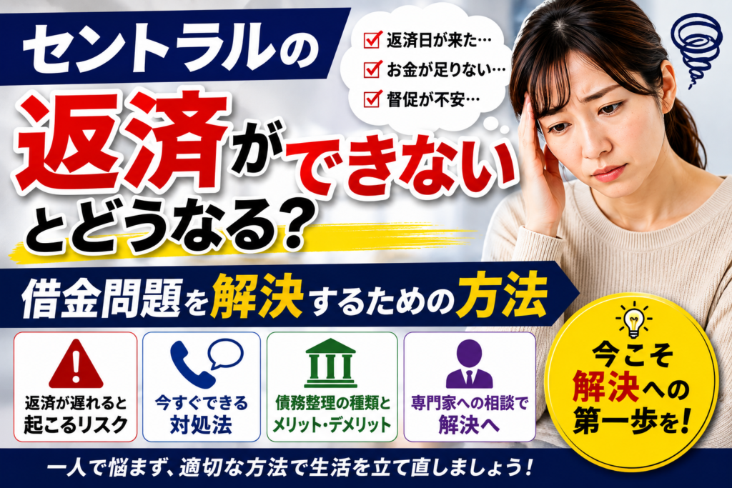 セントラルの返済ができないとどうなる？借金問題を解決するための方法