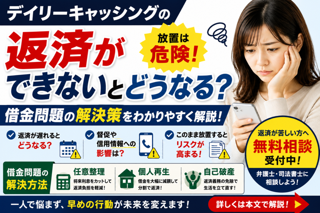 デイリーキャッシングの返済ができないとどうなる？借金問題の解決策