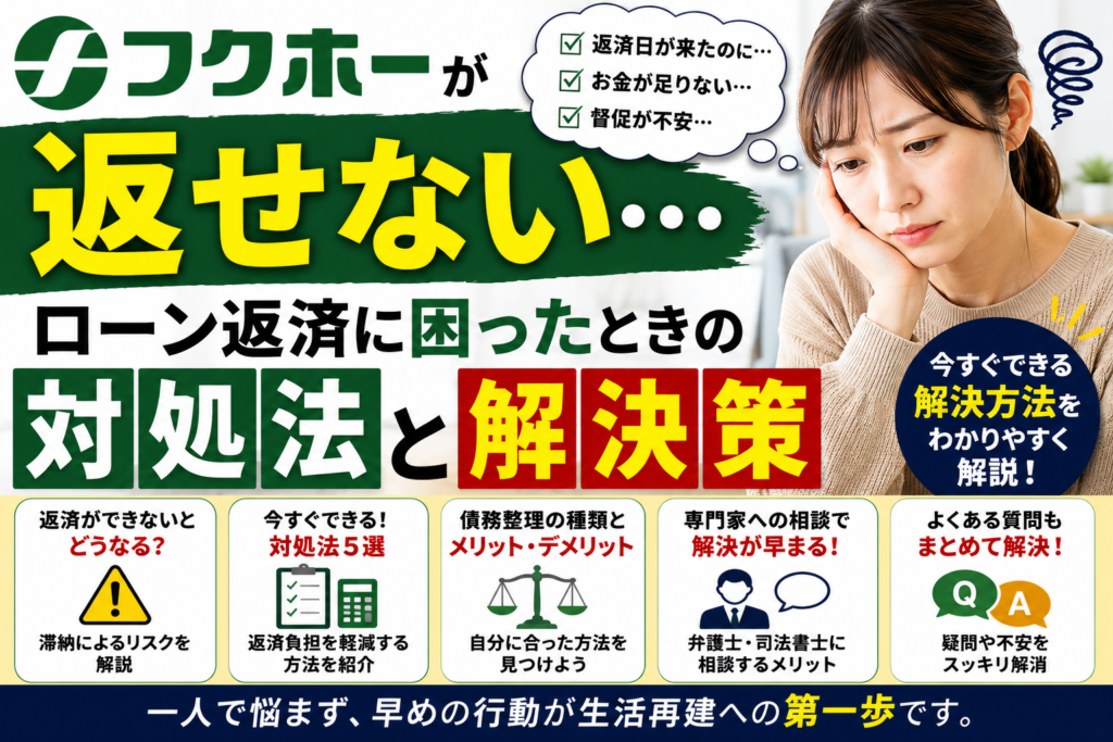 フクホーが返せない…ローン返済に困ったときの対処法と解決策