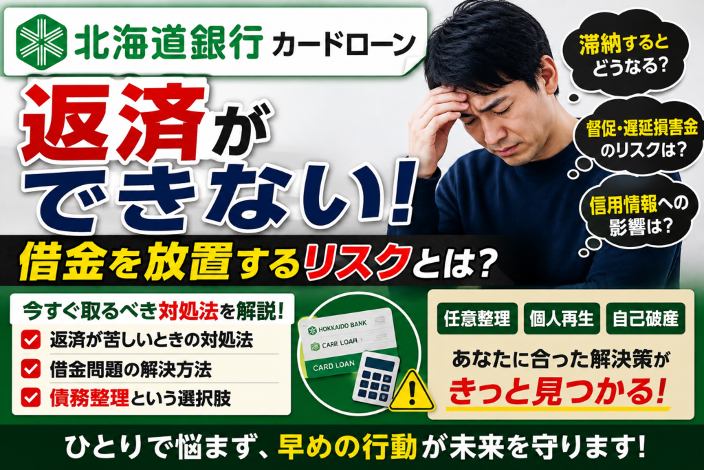 北海道銀行カードローンの返済ができない！借金を放置するリスクと今すぐ取るべき対処法を解説
