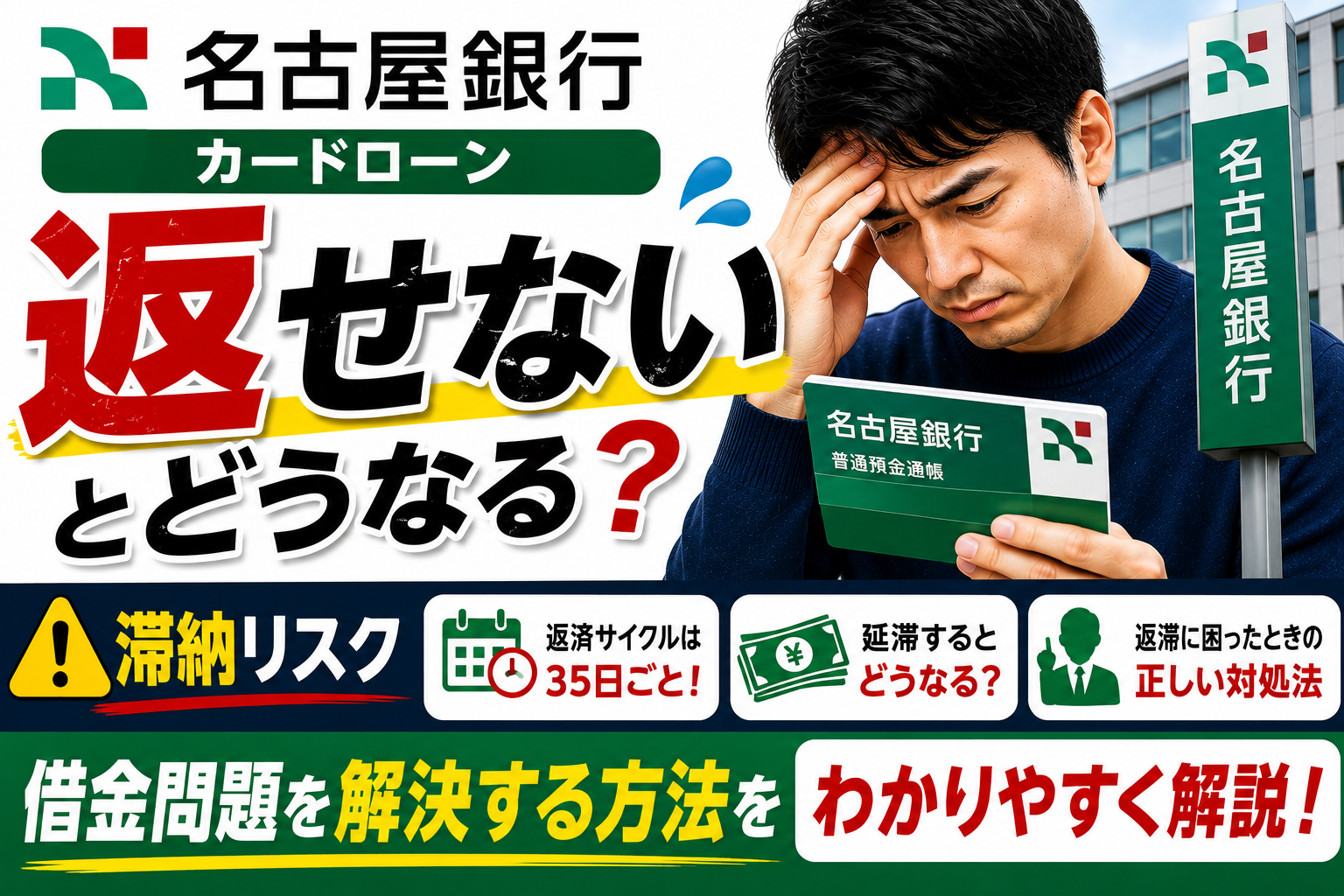 名古屋銀行カードローンが返せないとどうなる？返済が苦しいときの対策と借金問題の解決方法