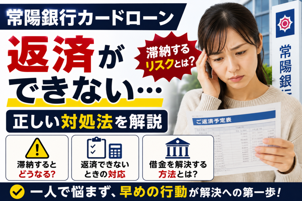 常陽銀行カードローンが返せない…滞納するとどうなる？返済できないときのリスクと正しい対処法