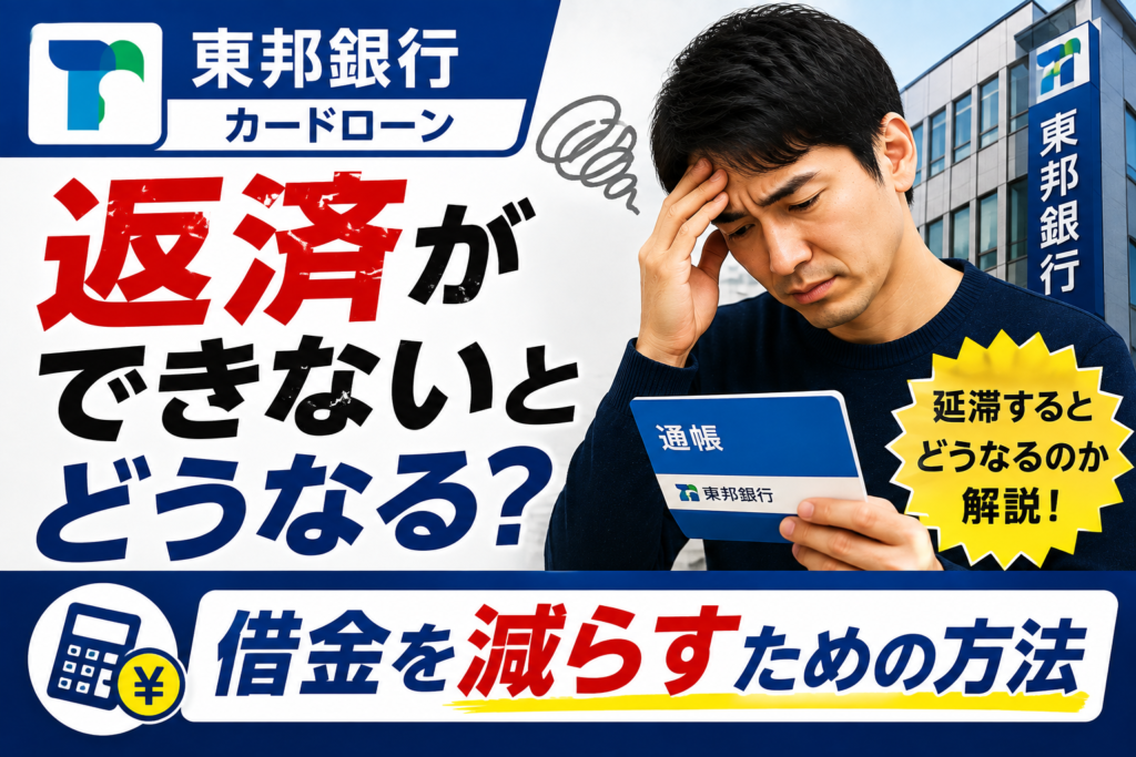 東邦銀行カードローンの返済ができないとどうなる？払えないときの対処法と借金を減らす方法