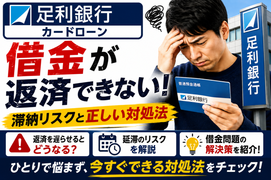足利銀行カードローンの借金が返済できない！滞納するとどうなる？返せないときの正しい対処法
