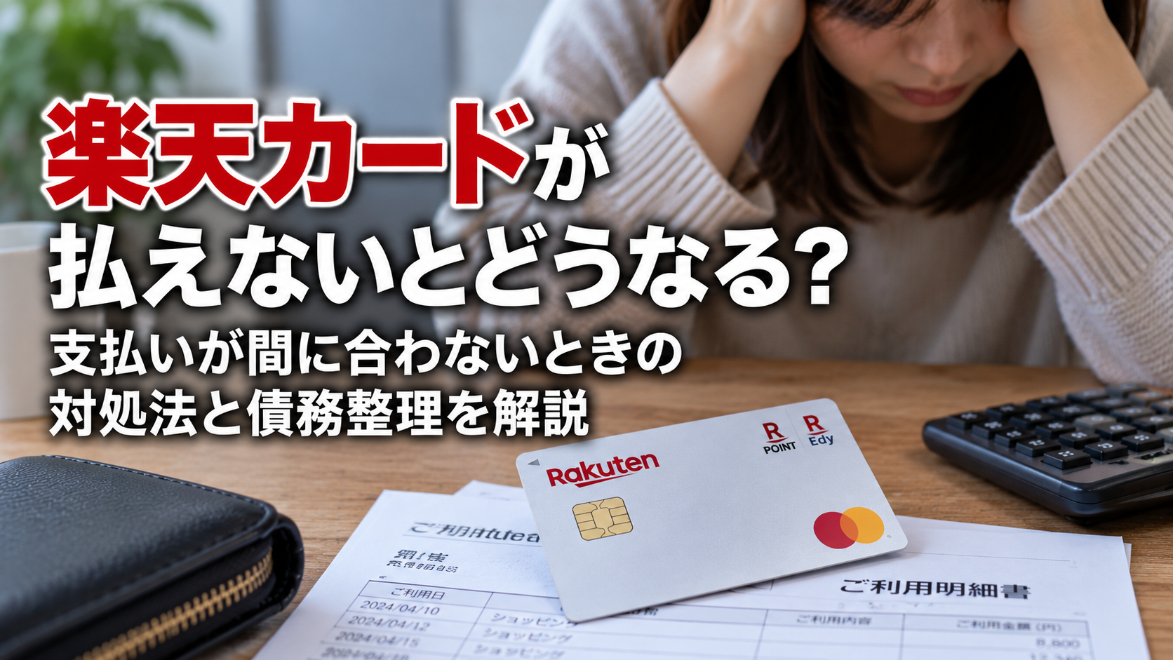楽天カードが払えないとどうなる？支払いが間に合わないときの対処法と債務整理を解説